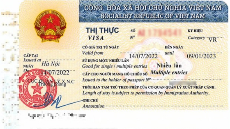 Visa VR được cấp cho người nước ngoài thăm thân người nước ngoài khác đang cư trú hợp pháp tại Việt Nam
